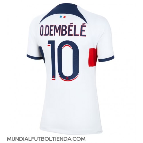 Camiseta Paris Saint-Germain Ousmane Dembele #10 Segunda Equipación Replica 2023-24 para mujer mangas cortas
